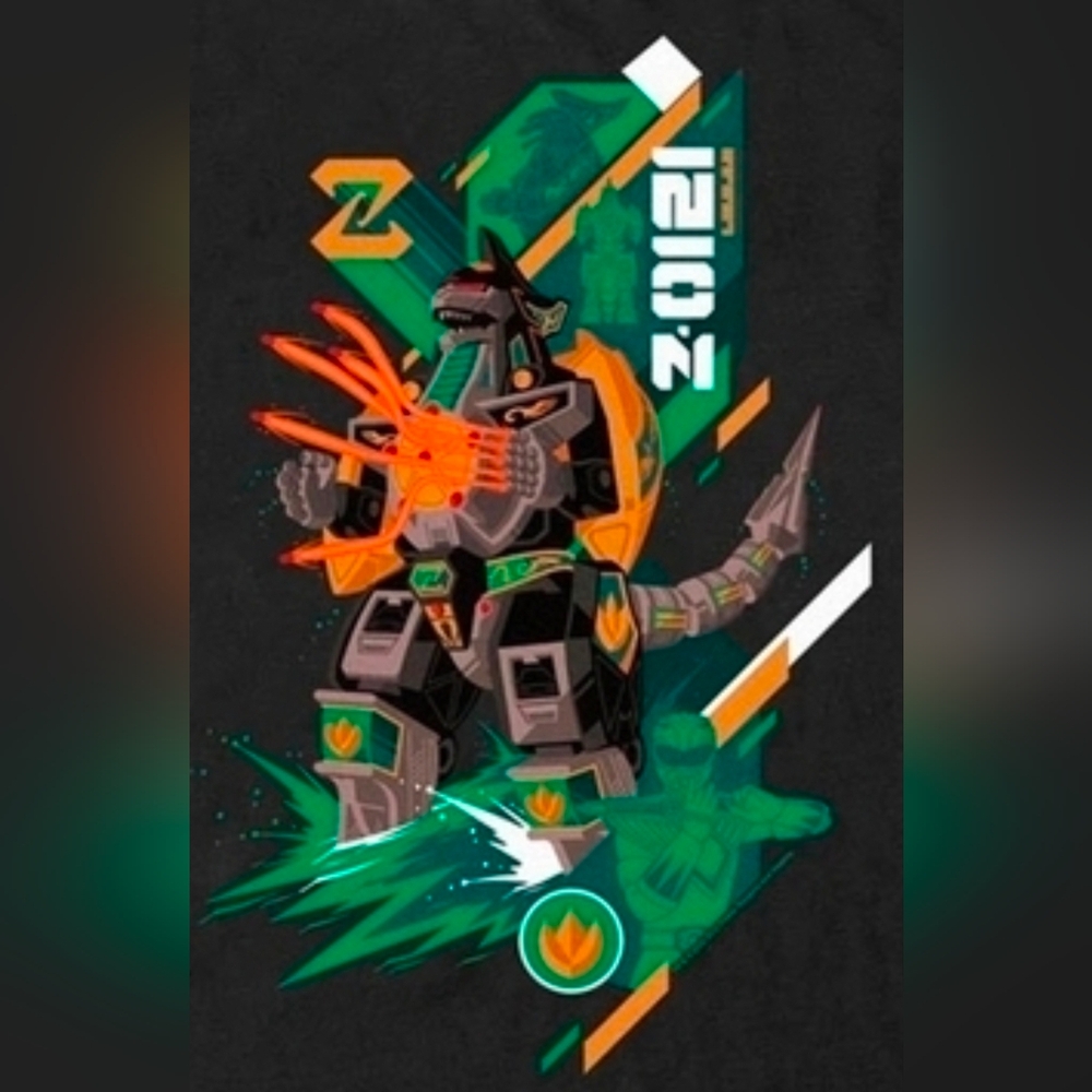 HASBRO POWER RANGERS MMPR GREEN RANGER DRAGONZORD ROBOT T-SHIRT ApproximatelyXXL